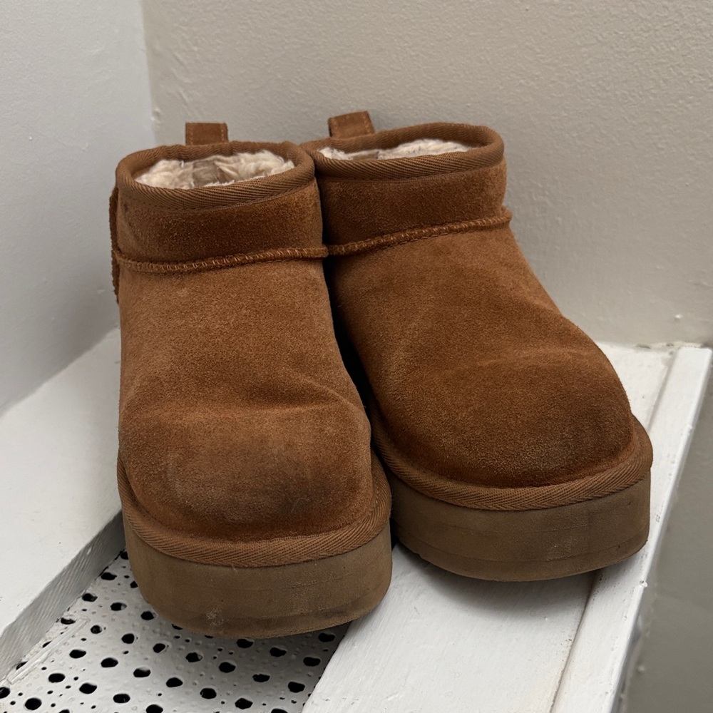 UGG Chestnut Suede Ankle Boots